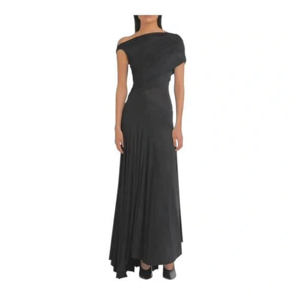chinese dress ladies Black Velvet Tiered Maxi Dress